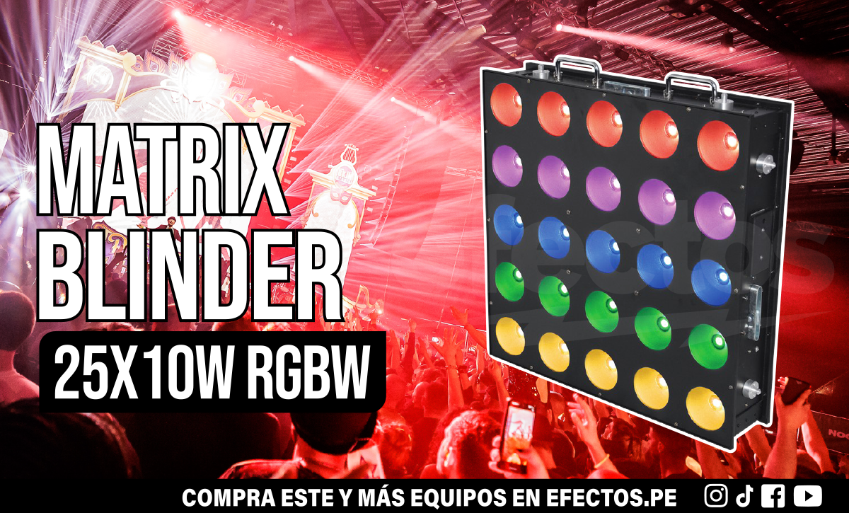 Matrix Blinder LED 25x10W LED RGBW Dmx para DJ Disco Escenario
